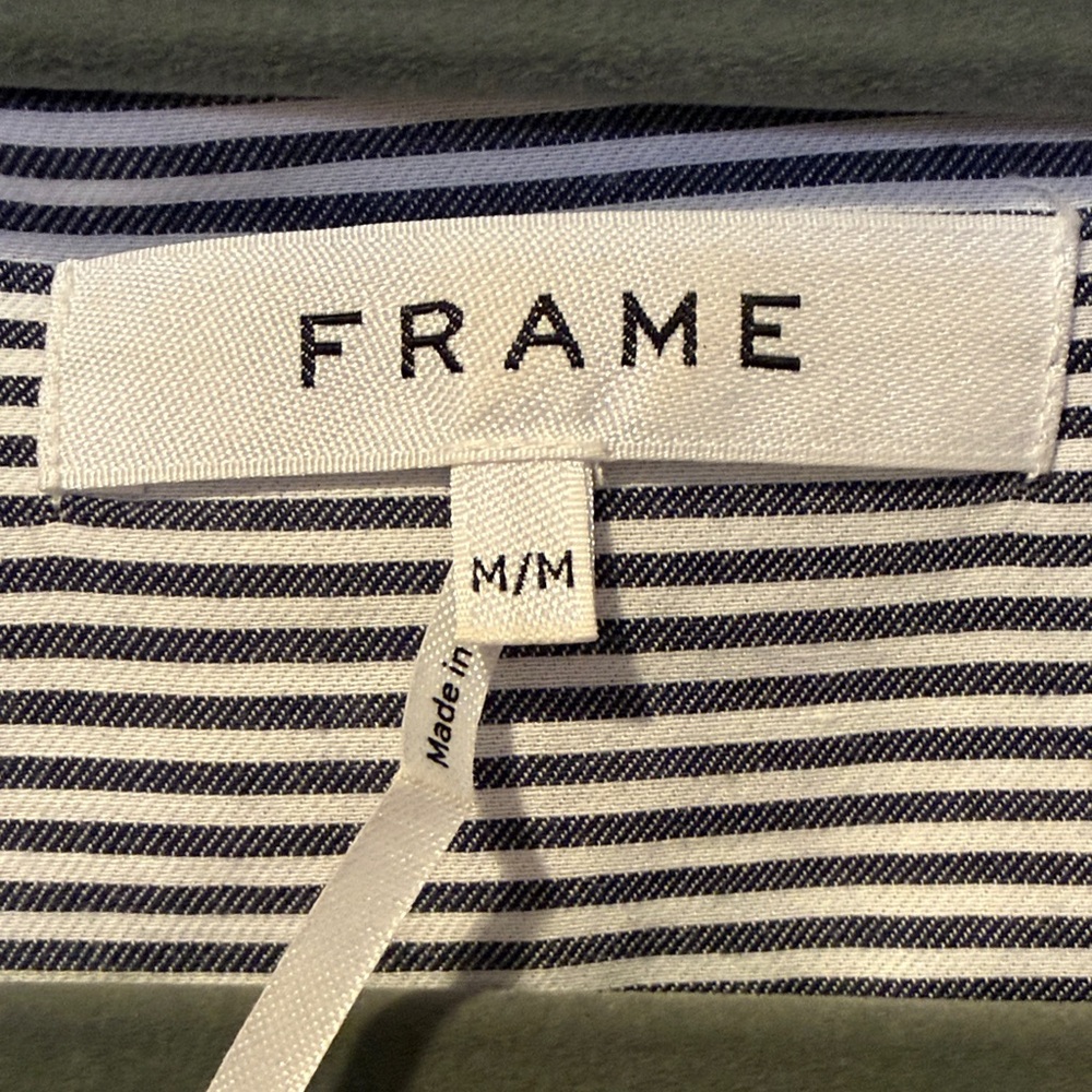 Frame Denim Black and White Striped Shirt - Picture 2 of 4